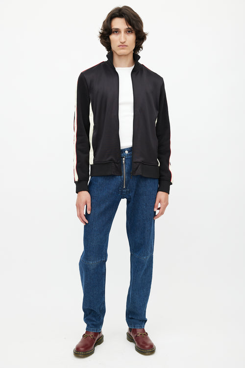Diesel Black & Cream Stripe Track Jacket