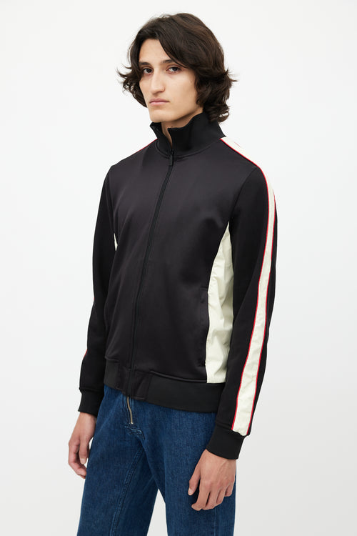 Diesel Black & Cream Stripe Track Jacket