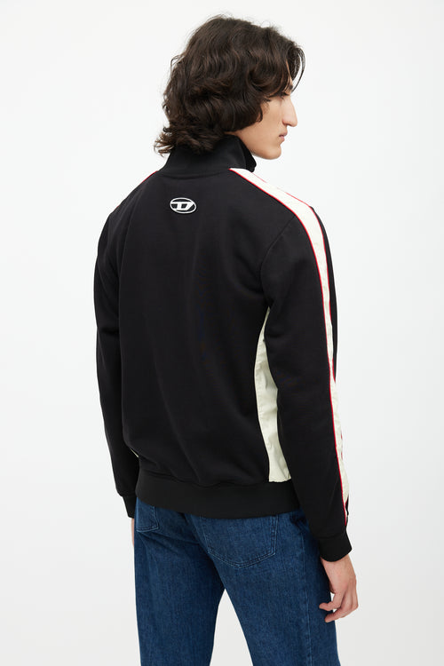Diesel Black & Cream Stripe Track Jacket