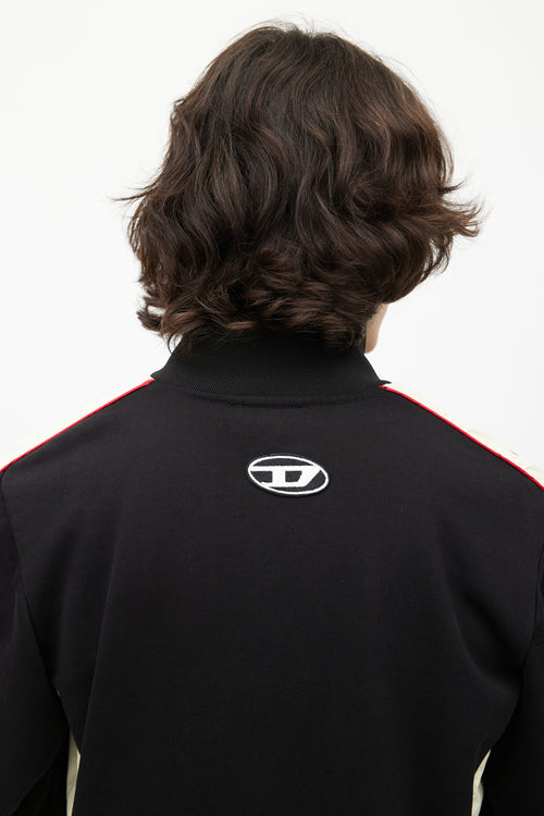 Diesel Black & Cream Stripe Track Jacket