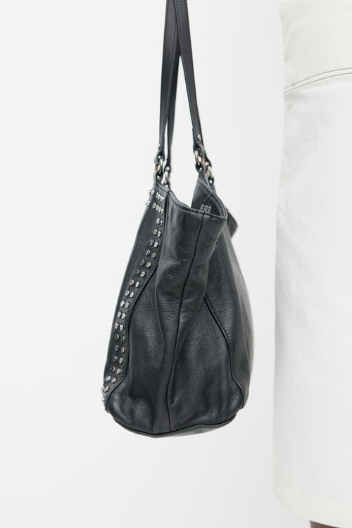 Diesel Black & Silver Leather Stud Bag