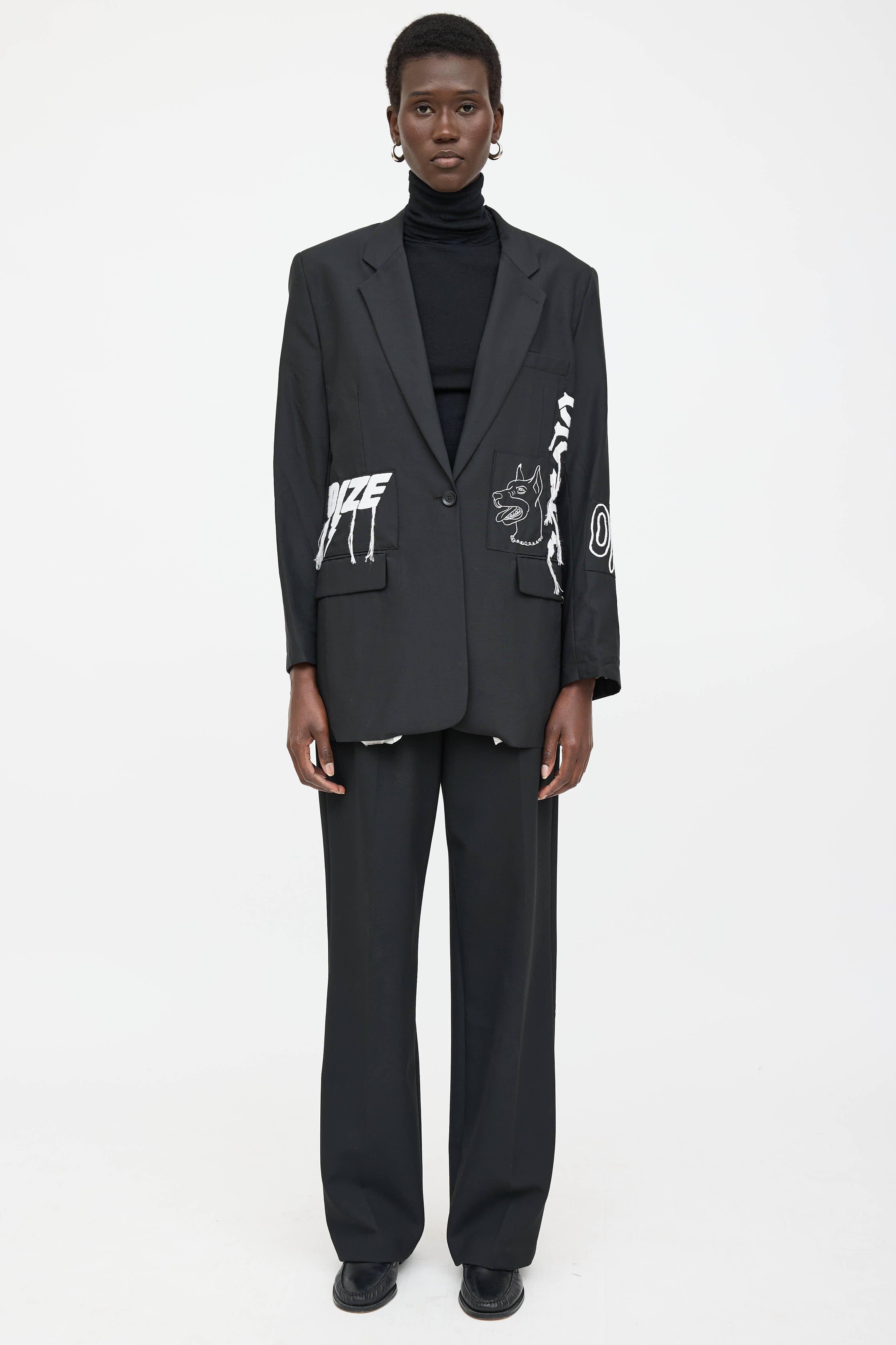 Diesel Wool Embroidered Blazer