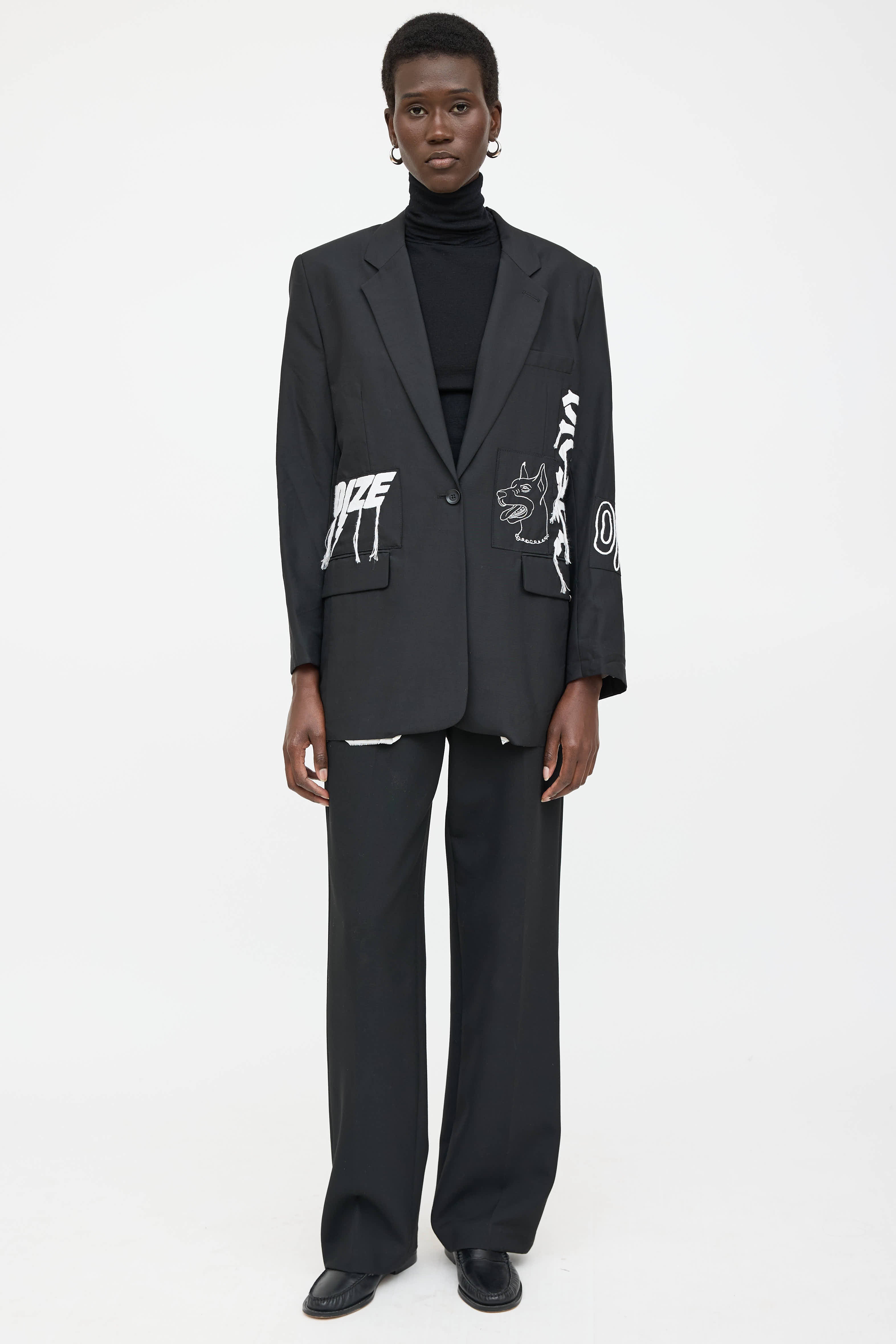 Diesel Wool Embroidered Blazer