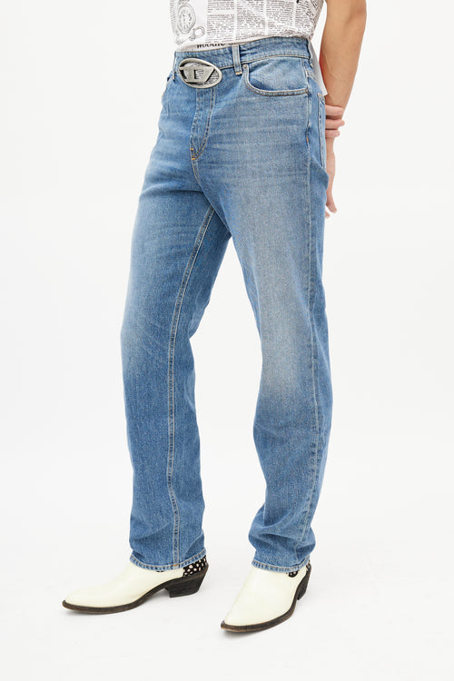 Diesel Blue & Silver 0lici Straight Denim Jeans