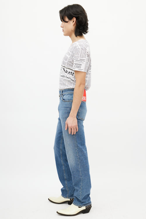 Diesel Blue & Silver 0lici Straight Denim Jeans