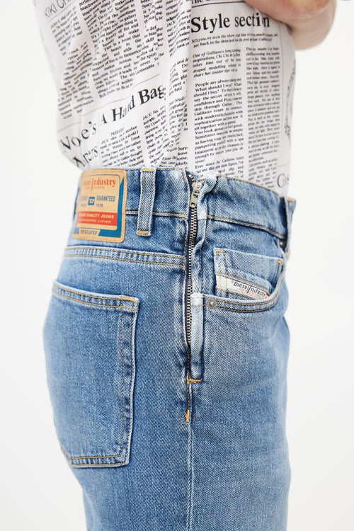 Diesel Blue & Silver 0lici Straight Denim Jeans