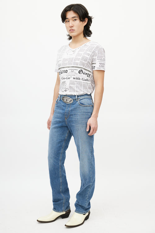 Diesel Blue & Silver 0lici Straight Denim Jeans