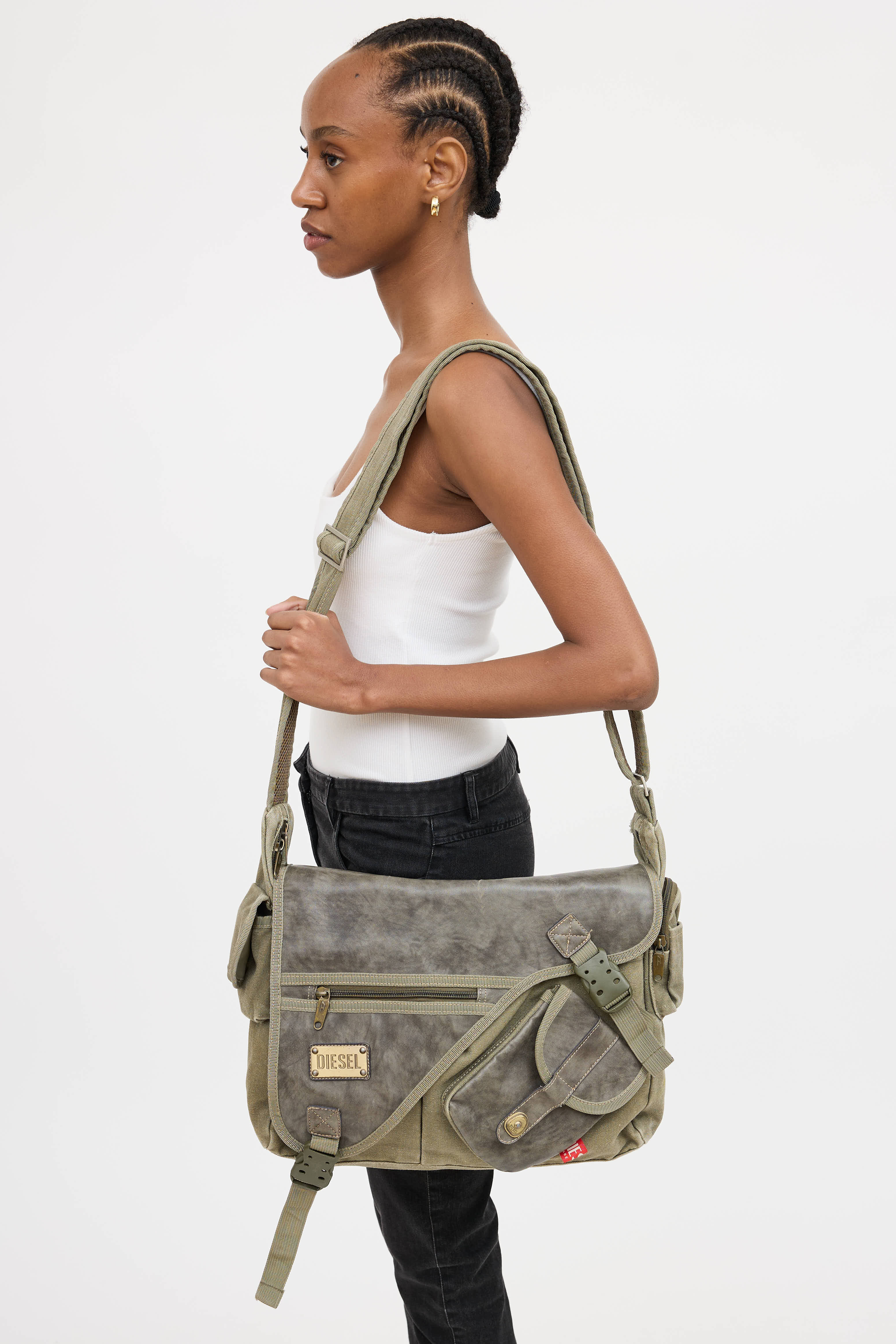 Diesel Leather Messenger Bag