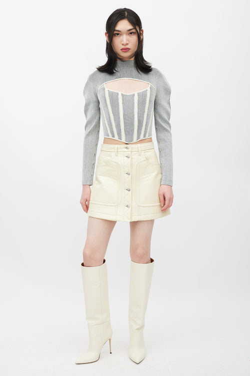 Dion Lee Grey & Cream Bolero Co-Ord Set