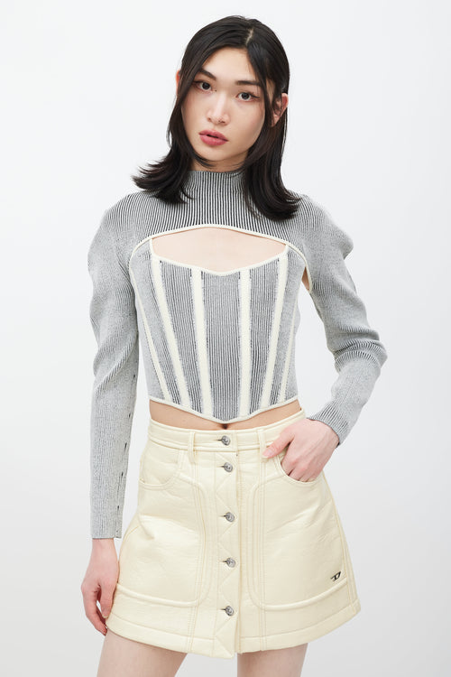 Dion Lee Grey & Cream Bolero Co-Ord Set