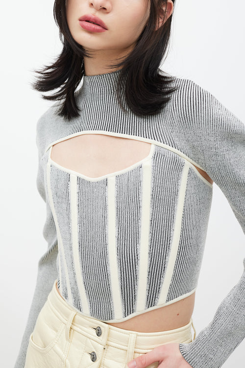 Dion Lee Grey & Cream Bolero Co-Ord Set