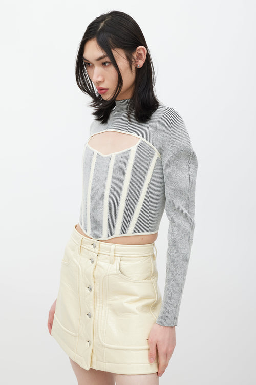 Dion Lee Grey & Cream Bolero Co-Ord Set