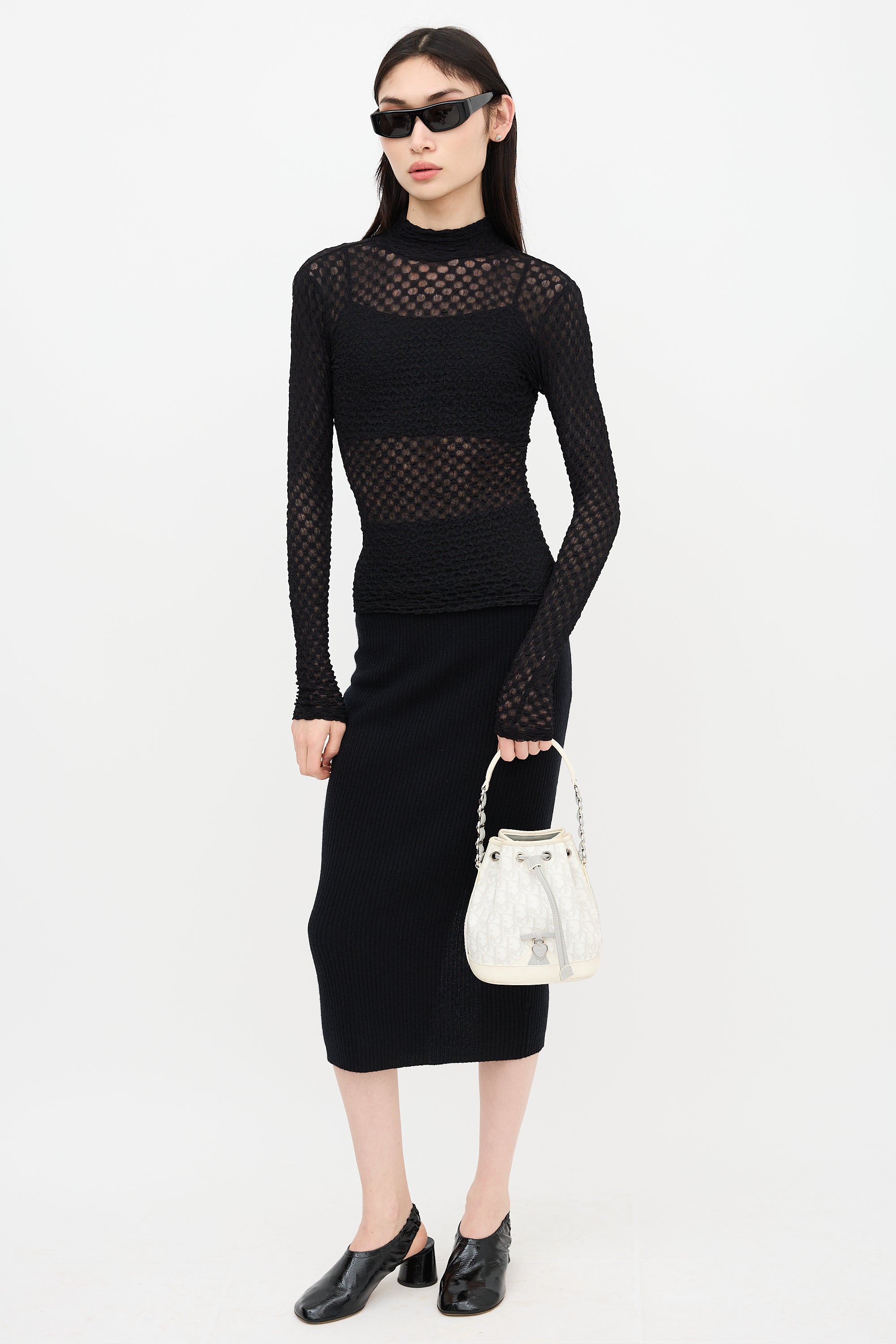 Dior 2007 Diorissimo Drawstring Bucket Bag