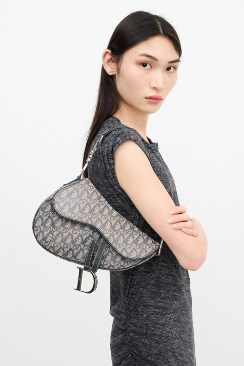 Dior 2007 Jacquard Saddle Bag