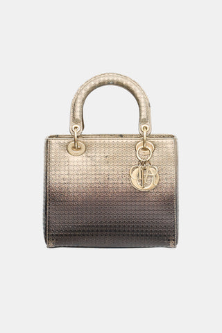 Dior 2016 Metallic Ombre Leather Medium Lady Dior Bag