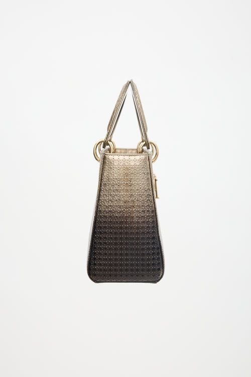 Dior 2016 Metallic Ombre Leather Medium Lady Dior Bag