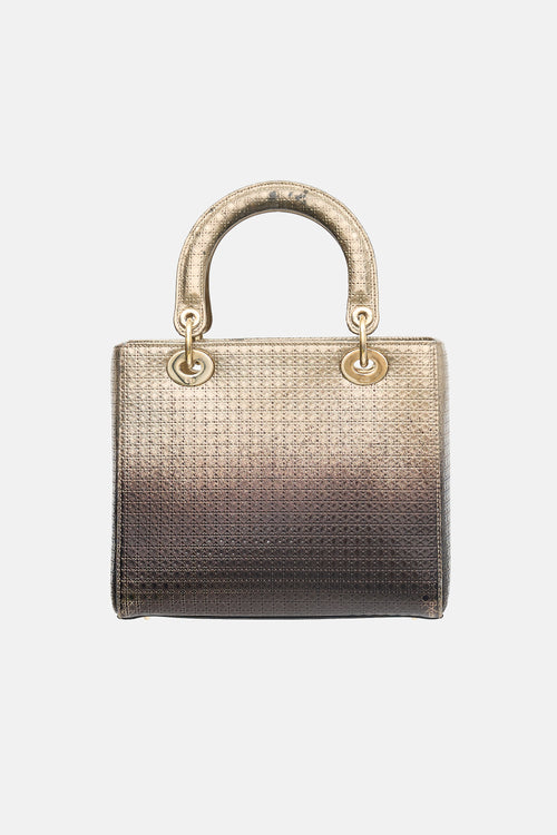 Dior 2016 Metallic Ombre Leather Medium Lady Dior Bag