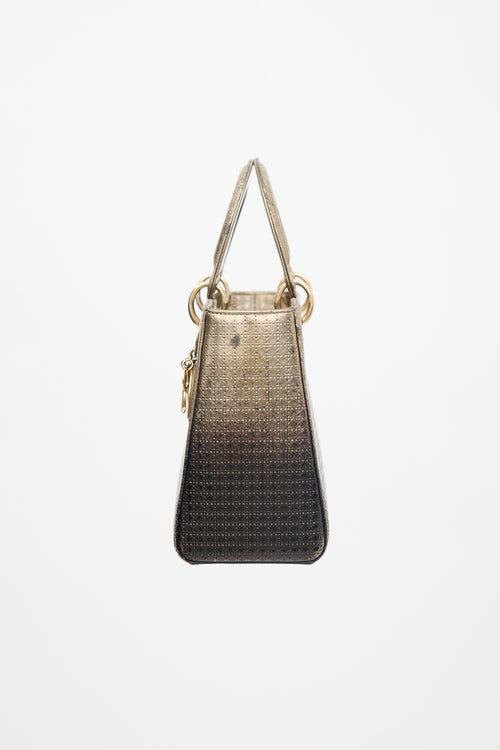 Dior 2016 Metallic Ombre Leather Medium Lady Dior Bag