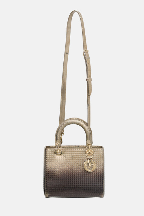 Dior 2016 Metallic Ombre Leather Medium Lady Dior Bag