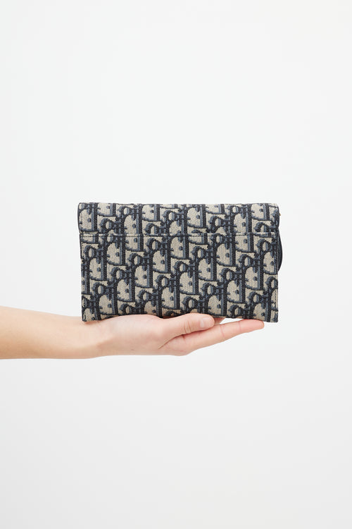 Dior 2020 Navy & Beige Saddle Pouch Crossbody Bag