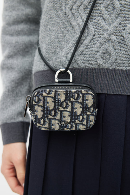 Dior 2021 Navy & Beige Nano D-Touch Pouch
