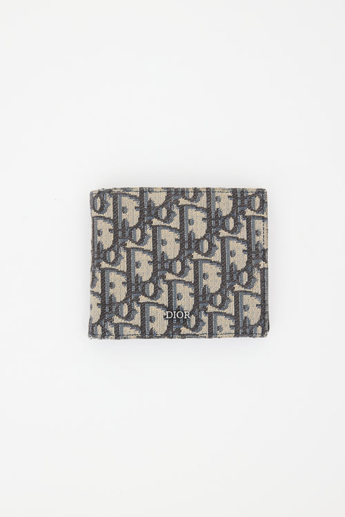 Dior 2022 Oblique Jacquard Bifold Wallet