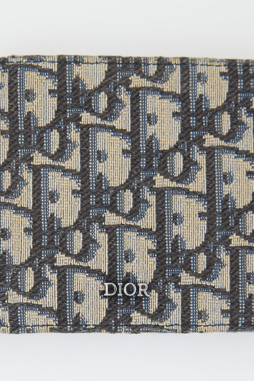 Dior 2022 Oblique Jacquard Bifold Wallet