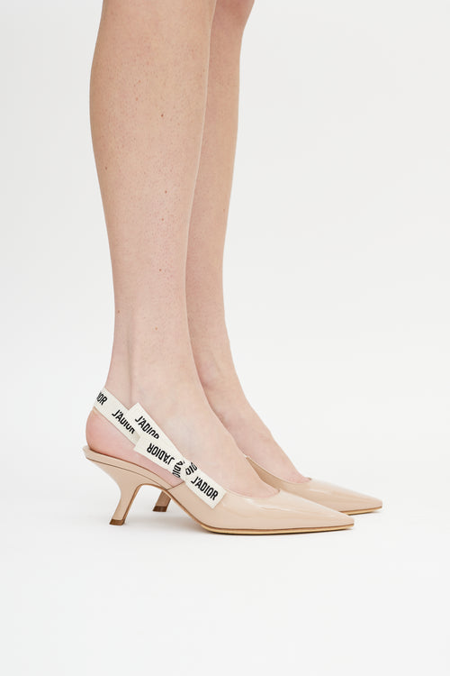 Dior Beige Patent J'Adior Slingback Pump