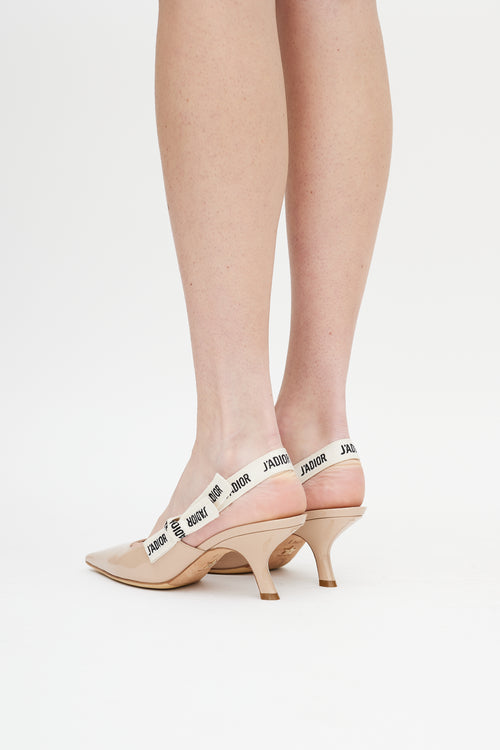 Dior Beige Patent J'Adior Slingback Pump