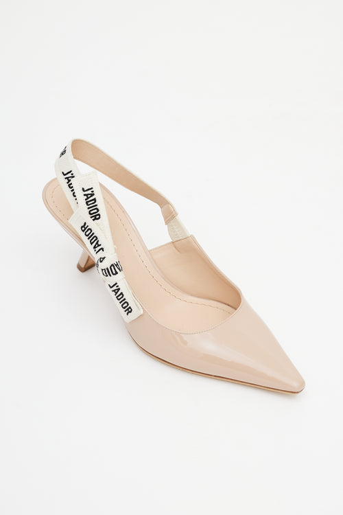 Dior Beige Patent J'Adior Slingback Pump