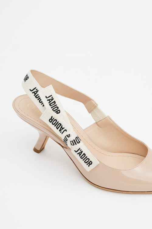 Dior Beige Patent J'Adior Slingback Pump