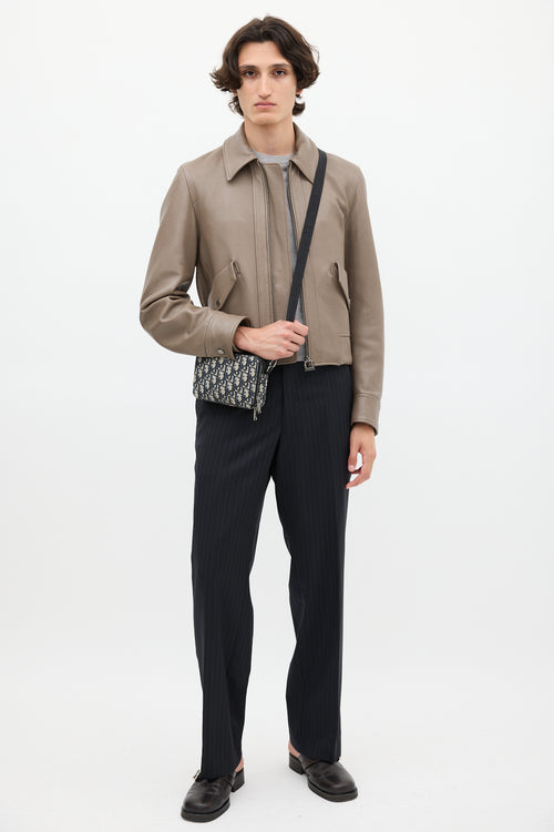 Dior Beige & Navy Oblique Crossbody Bag