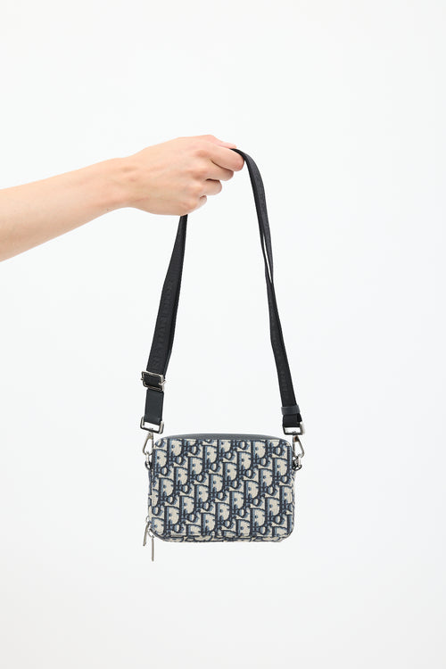 Dior Beige & Navy Oblique Crossbody Bag