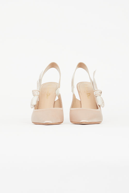 Dior Beige Satin J'Adior Slingback Pump