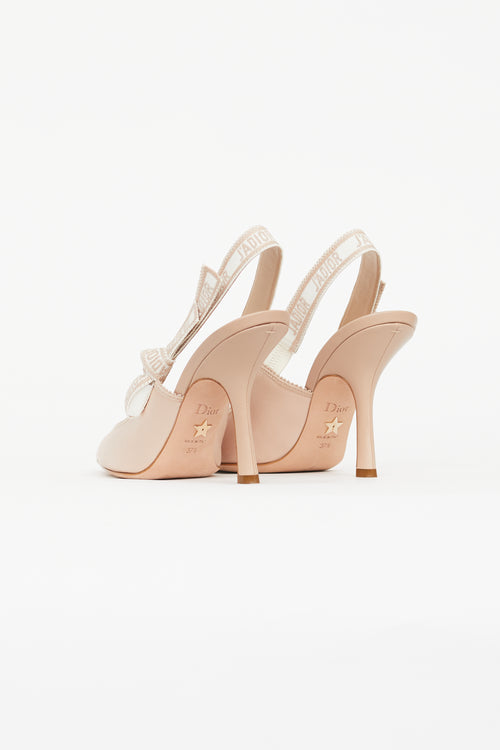 Dior Beige Satin J'Adior Slingback Pump
