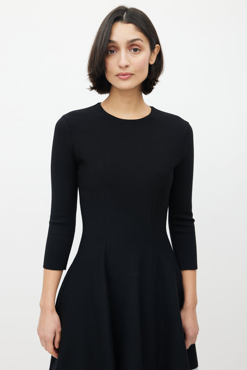 Dior Black & Blue Flared Dress