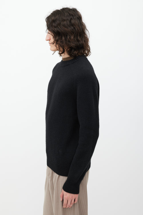 Dior Black & Brown Cashmere Layered Neck Sweater