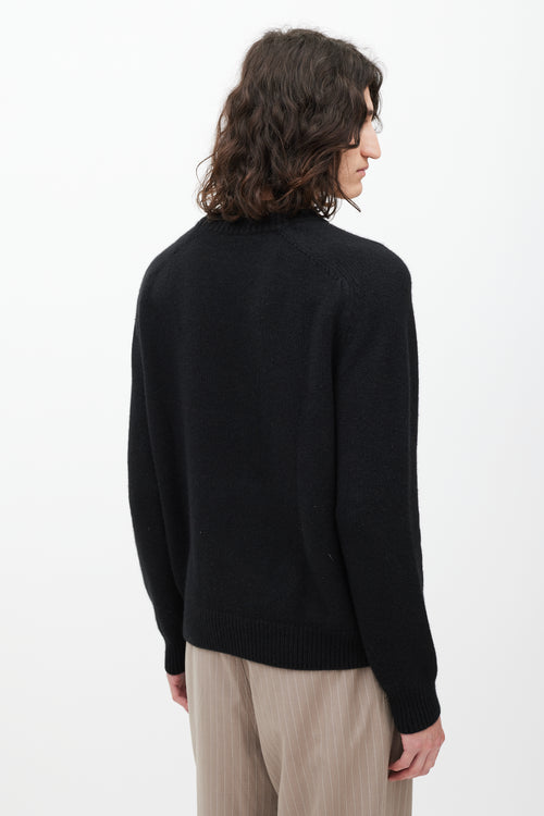 Dior Black & Brown Cashmere Layered Neck Sweater