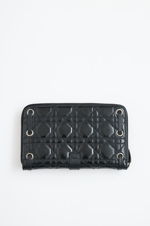 Dior Cannage Quilted Zip Wallet