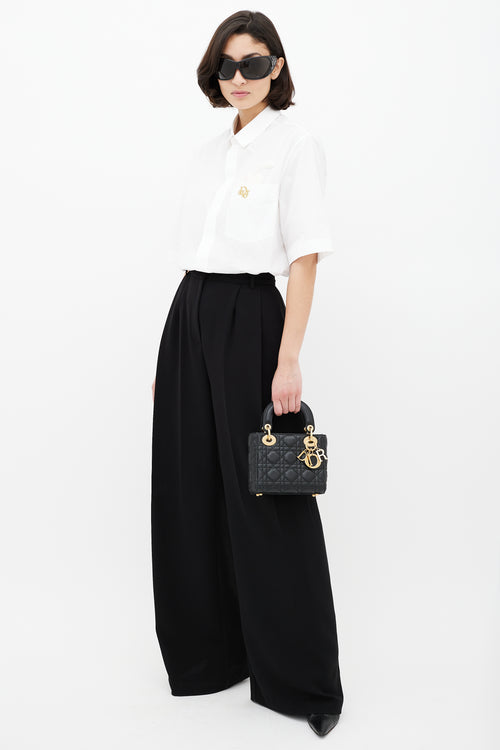 Dior Black & Gold Mini Lady Dior Bag