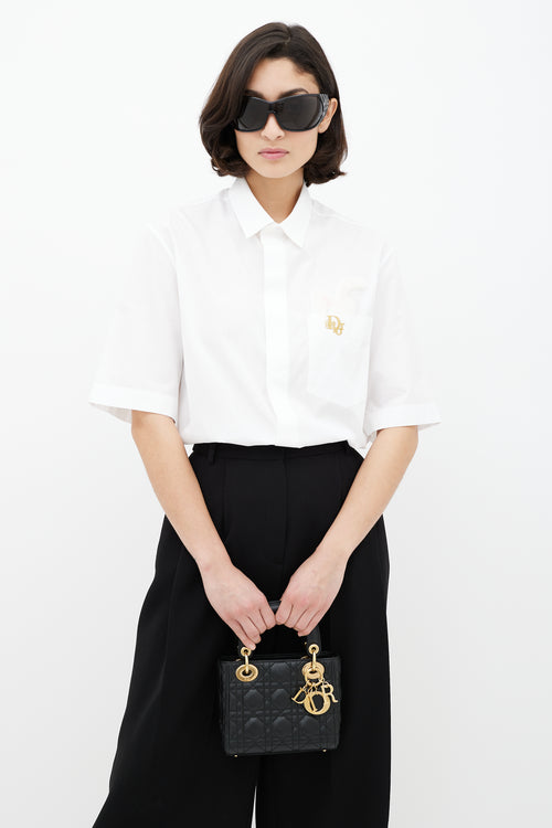 Dior Black & Gold Mini Lady Dior Bag