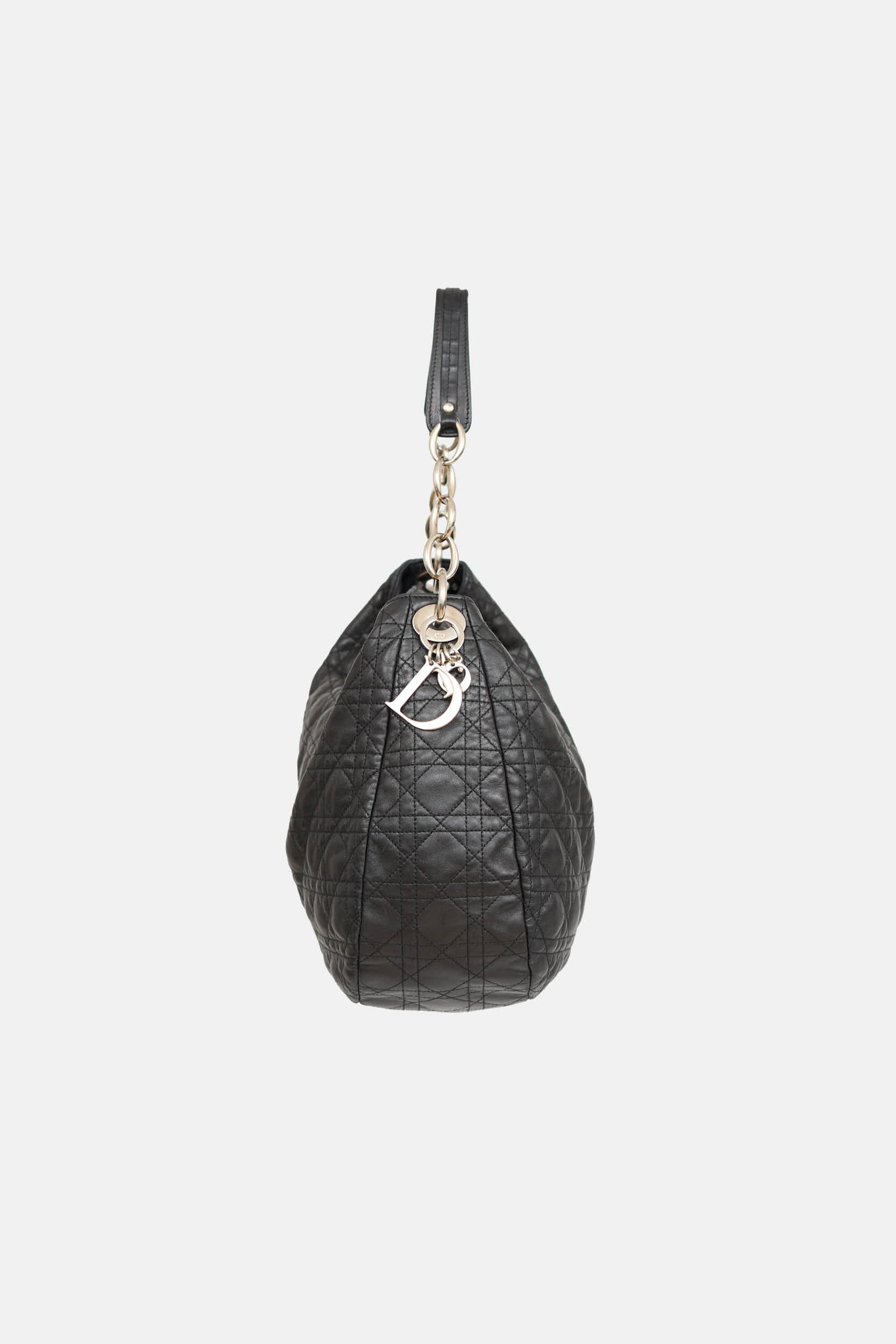 Dior Cannage Logo Charm Leather Bag