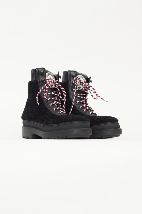 Dior Black Leather & Shearling Ankle Boot