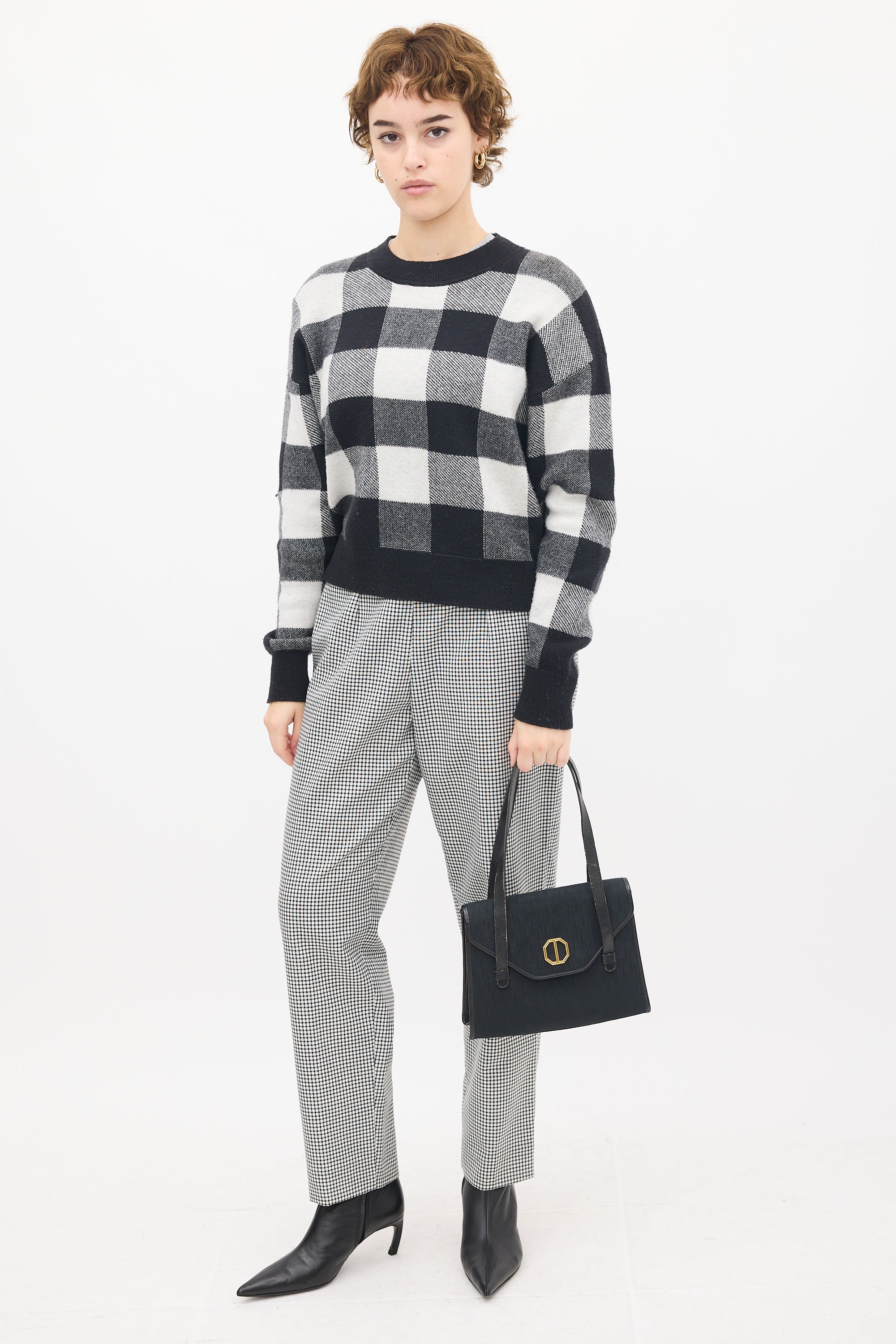 Dior Vintage Black Logo Monogram Bag