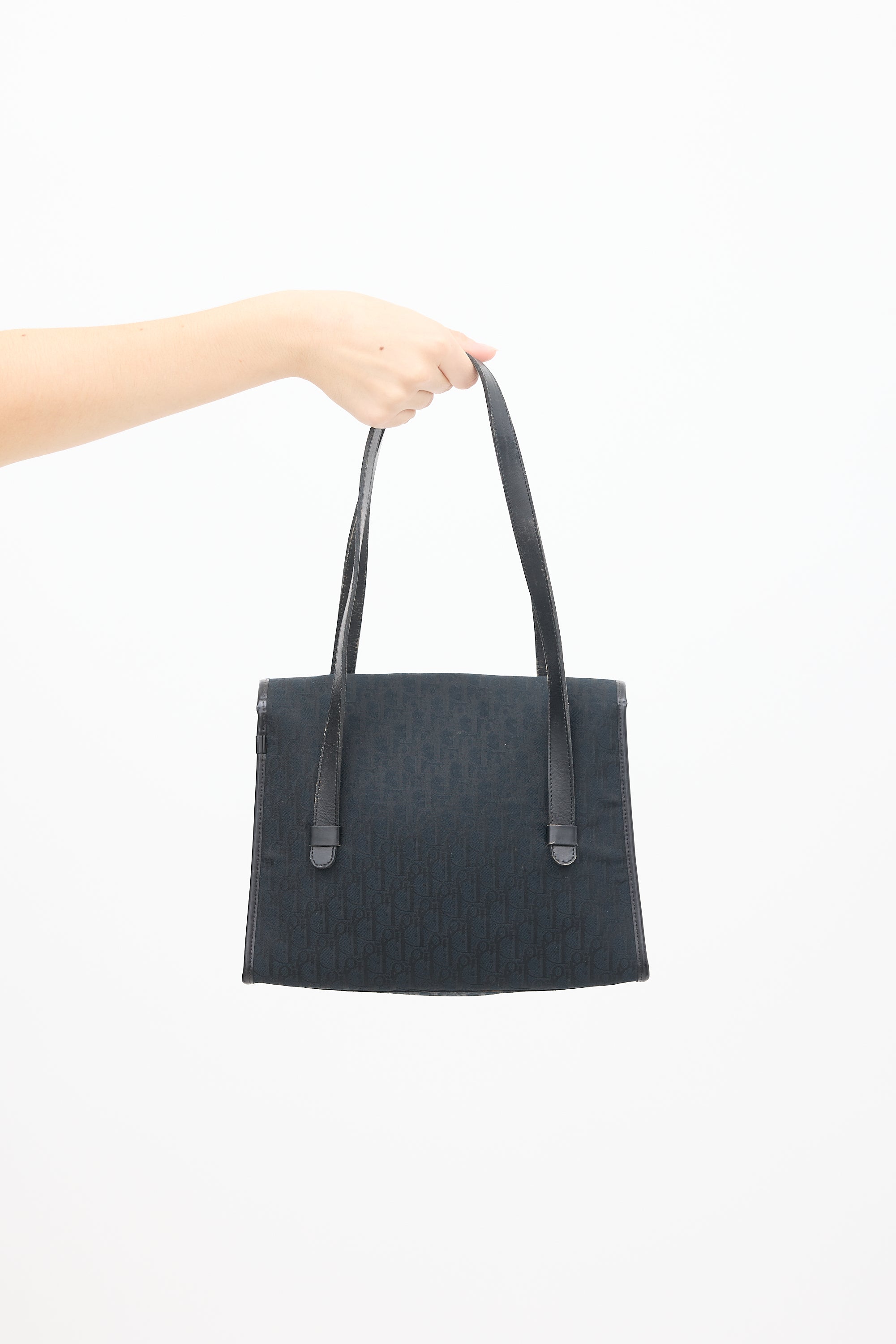 Dior Vintage Black Logo Monogram Bag