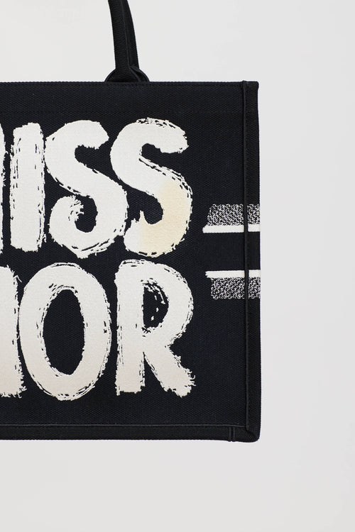 Dior Miss Dior Woven Graffiti Logo Tote Bag