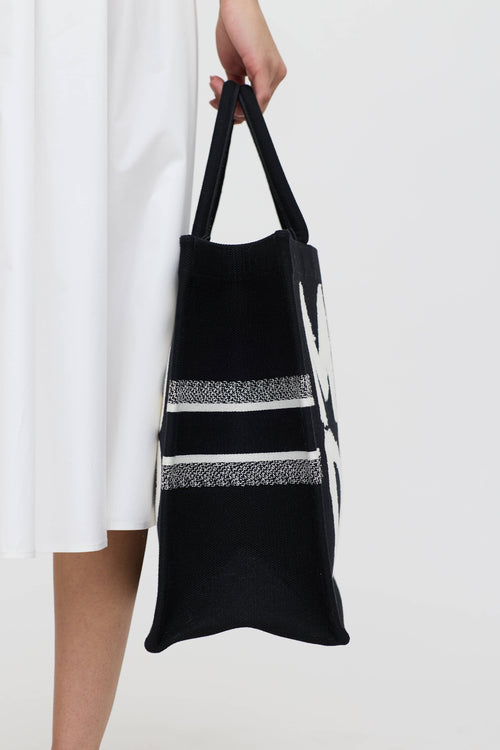 Dior Miss Dior Woven Graffiti Logo Tote Bag