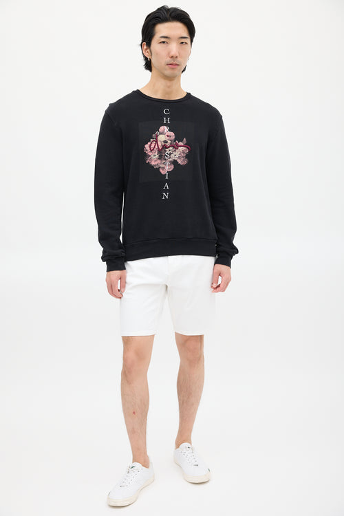Dior Black & Multicolour Embroidered Graphic Sweatshirt