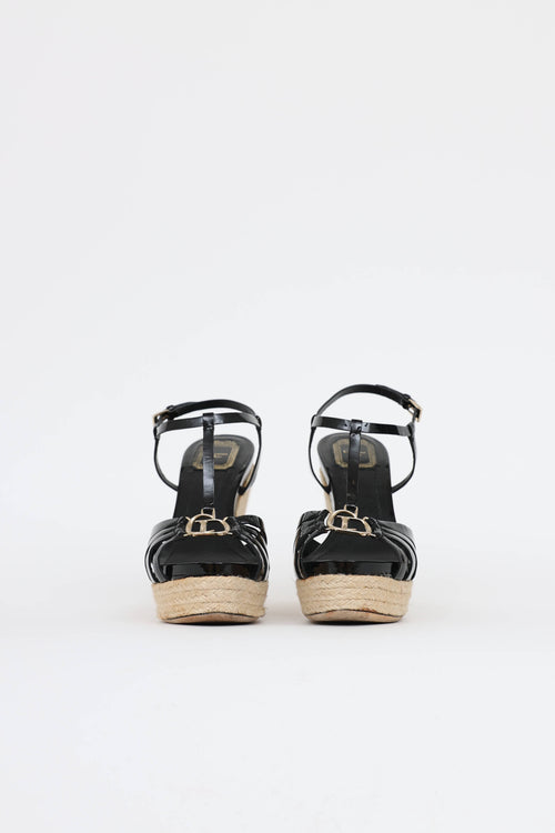 Dior Patent Espadrille Wedge