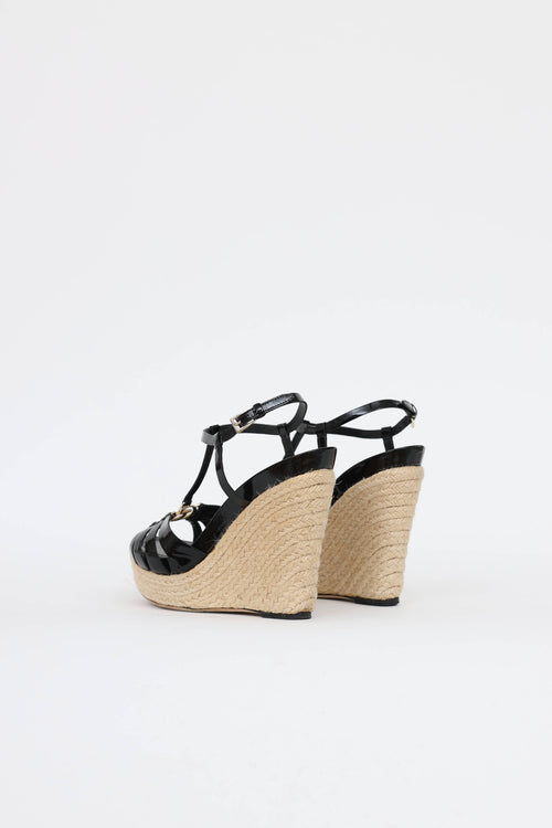 Dior Patent Espadrille Wedge